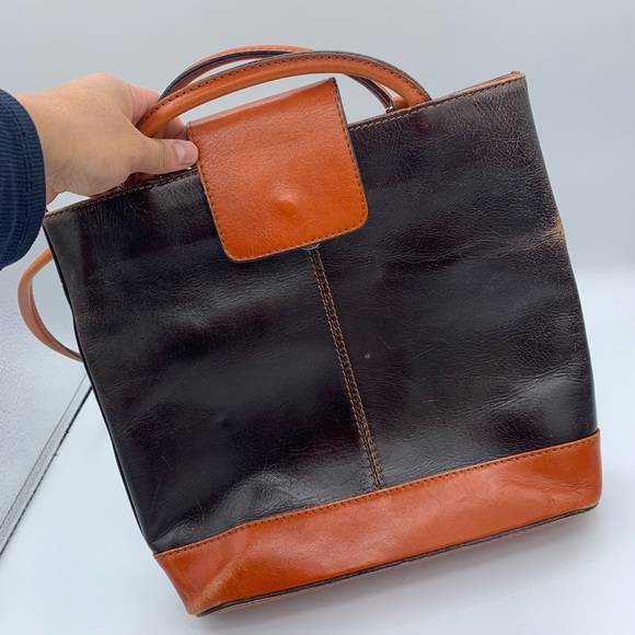 GENUINE LEATHER Shoulderbag / Backpack made in Ítaly - Picture 5 of 11